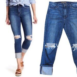Joe’s Jeans High Rise Crop 10.5” Rise Distressed Jeans SZ 30